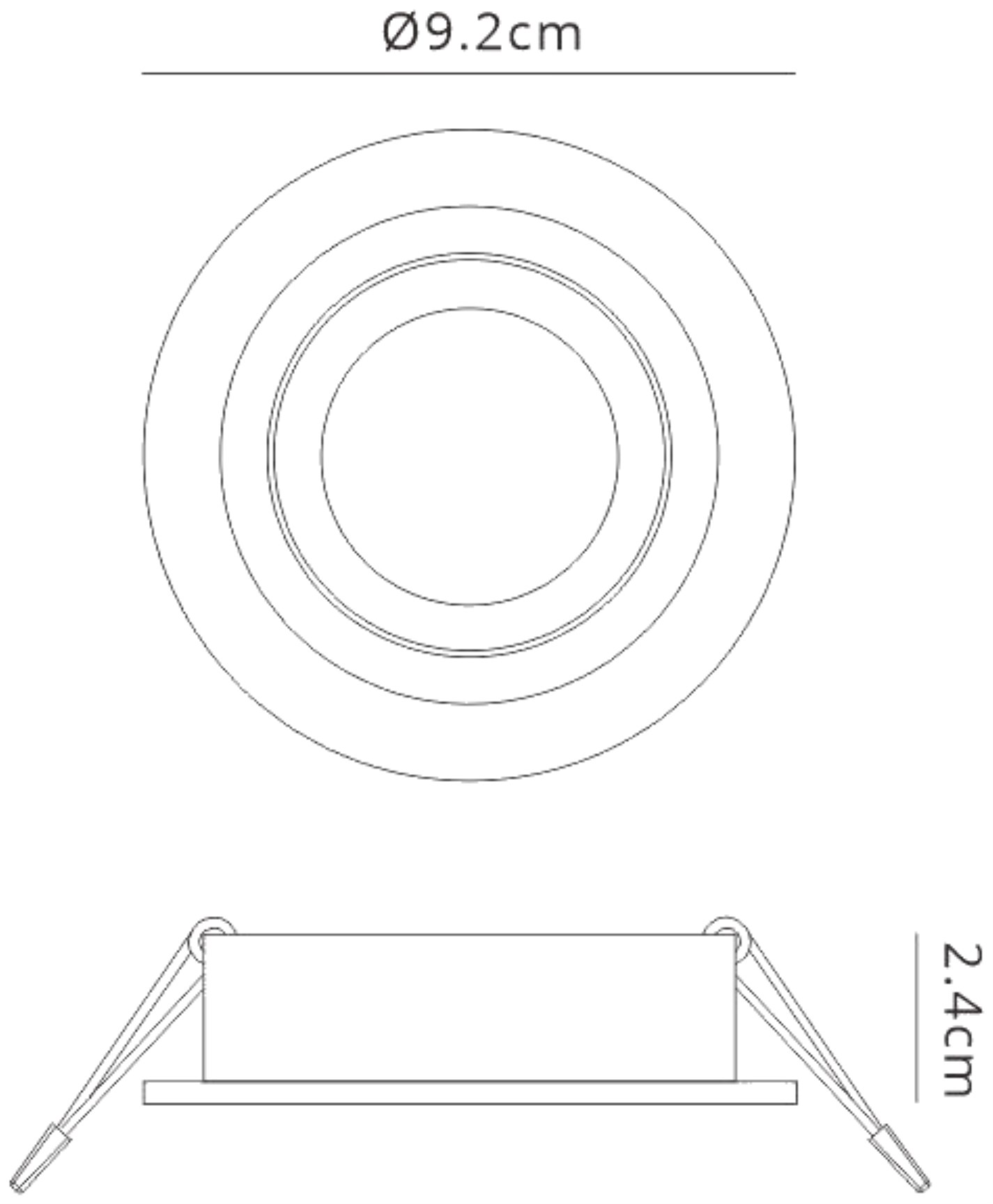 Basico GU10 Sand Black Recessed Ceiling Luminaires Mantra Fusion Round Recess Ceiling